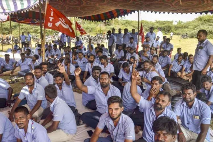 Samsung worker protests